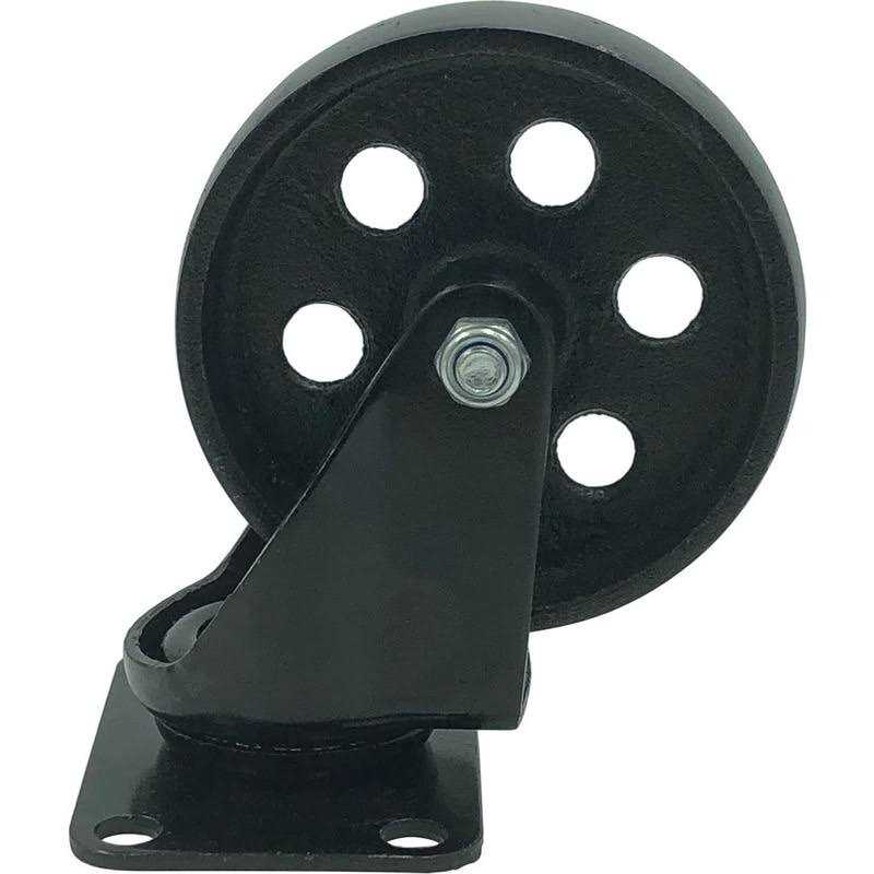 Factorduty 4 All Black Metal Swivel Plate Caster Wheels w/Brake Lock Heavy Duty High-Gauge Steel - Image 3