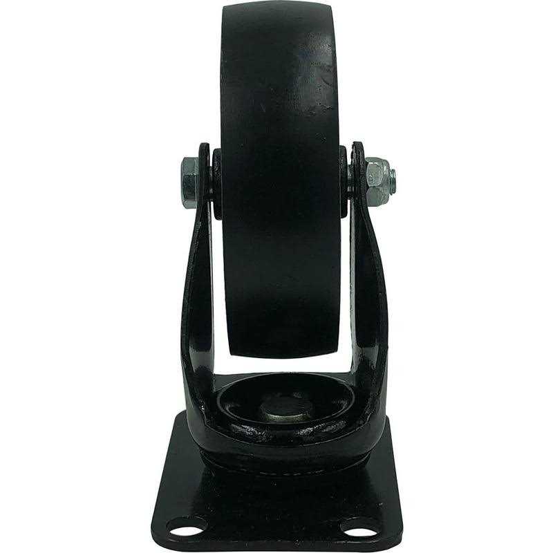 Factorduty 4 All Black Metal Swivel Plate Caster Wheels w/Brake Lock Heavy Duty High-Gauge Steel - Image 4