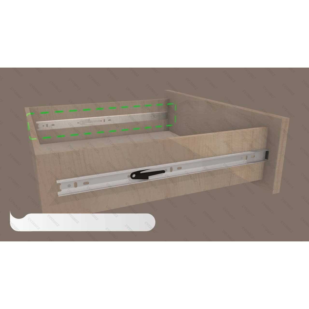 14 in. Side Mount Full Extension Ball Bearing Drawer Slide with Installation Screws 1-Pair - Image 3