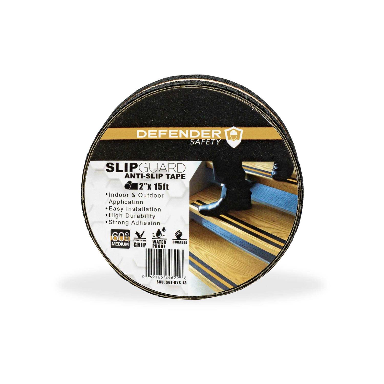 Defender Safety SLIPGUARD Anti-Slip Floor Tape. 60 Grit. Black Yellow - Image 5