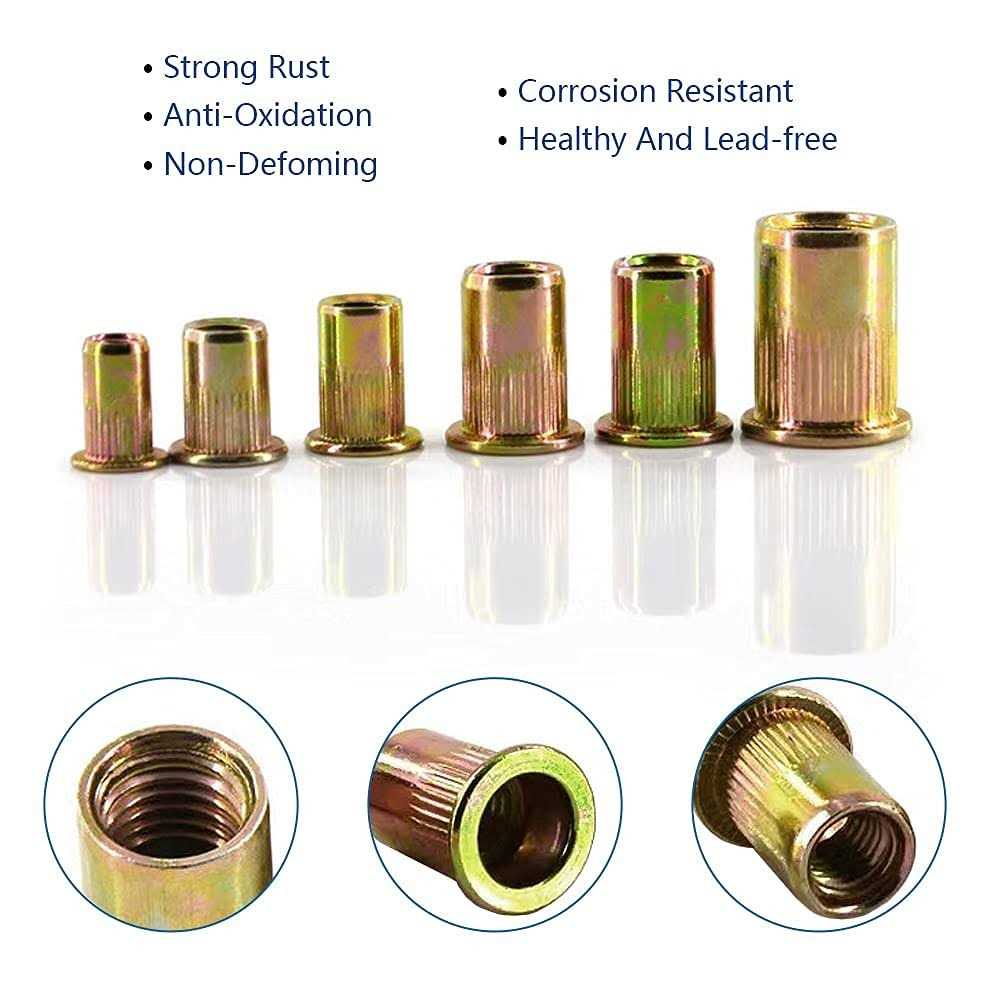 100PCS 1/4-20 Rivet Nuts Carbon Steel UNC Rivet Nut Set - Image 3