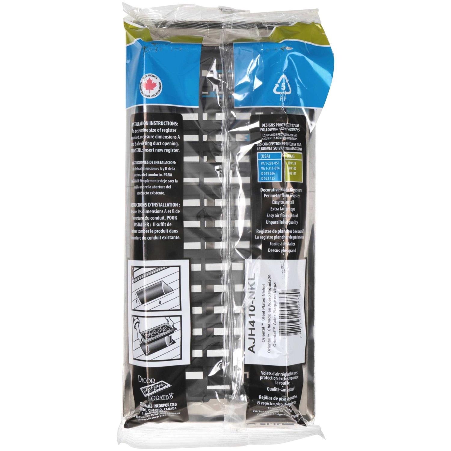 Decor Grates AJH410-NKL Floor Register 4 inch x 10 inch - Image 5