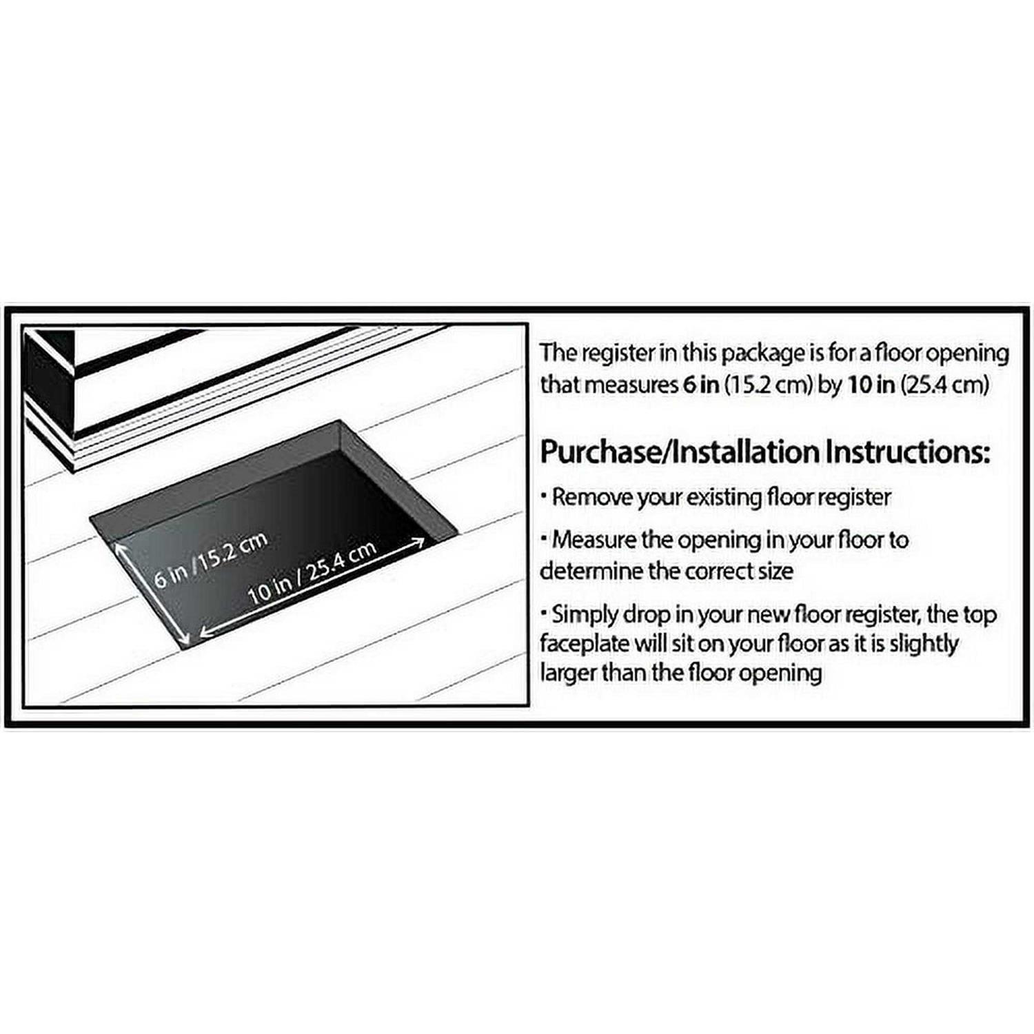 Decor Grates STH610 Scroll Text Floor Register 6-Inch by 10-Inch - Image 3