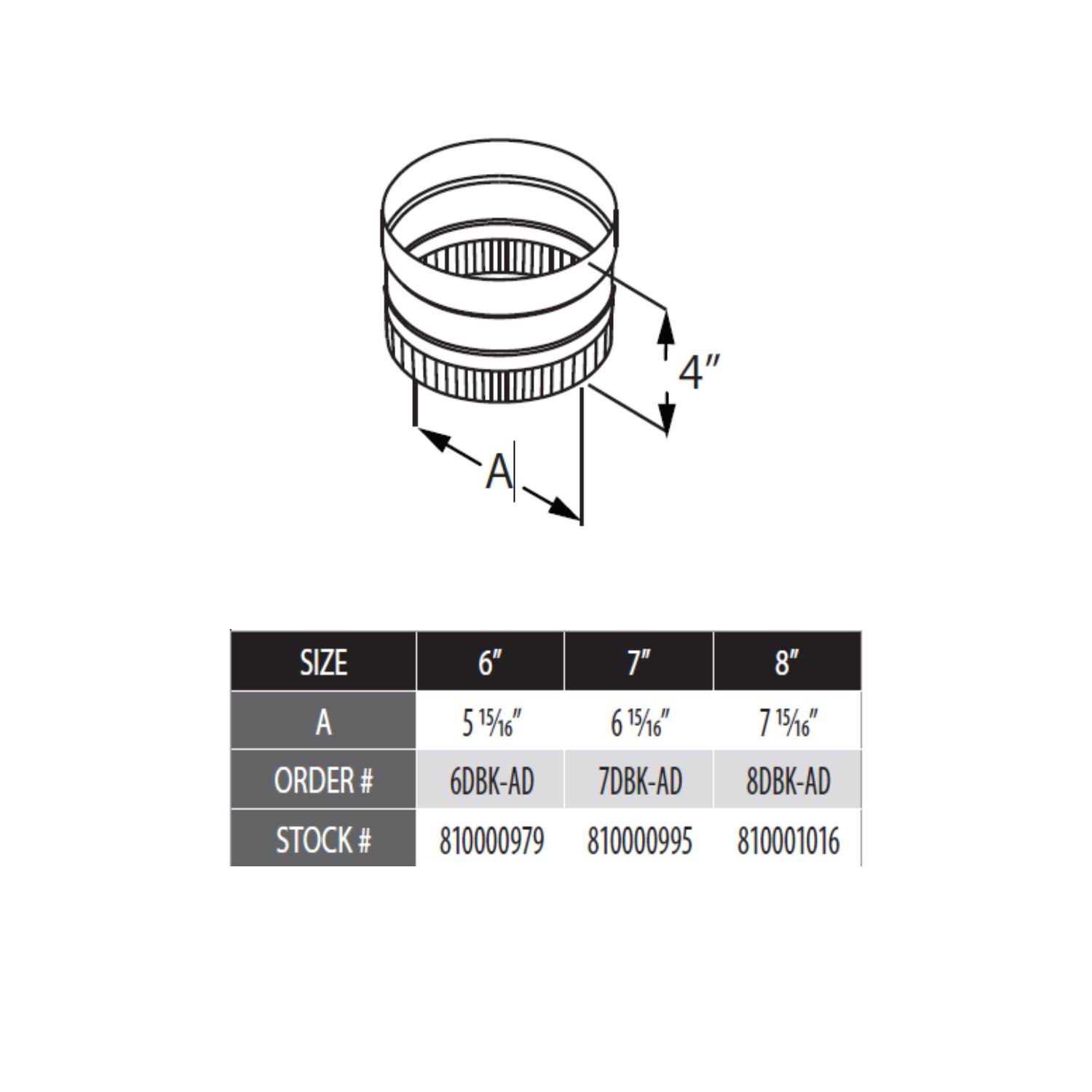 DuraVent DuraBlack Stovetop Adapter Diameter - Image 3
