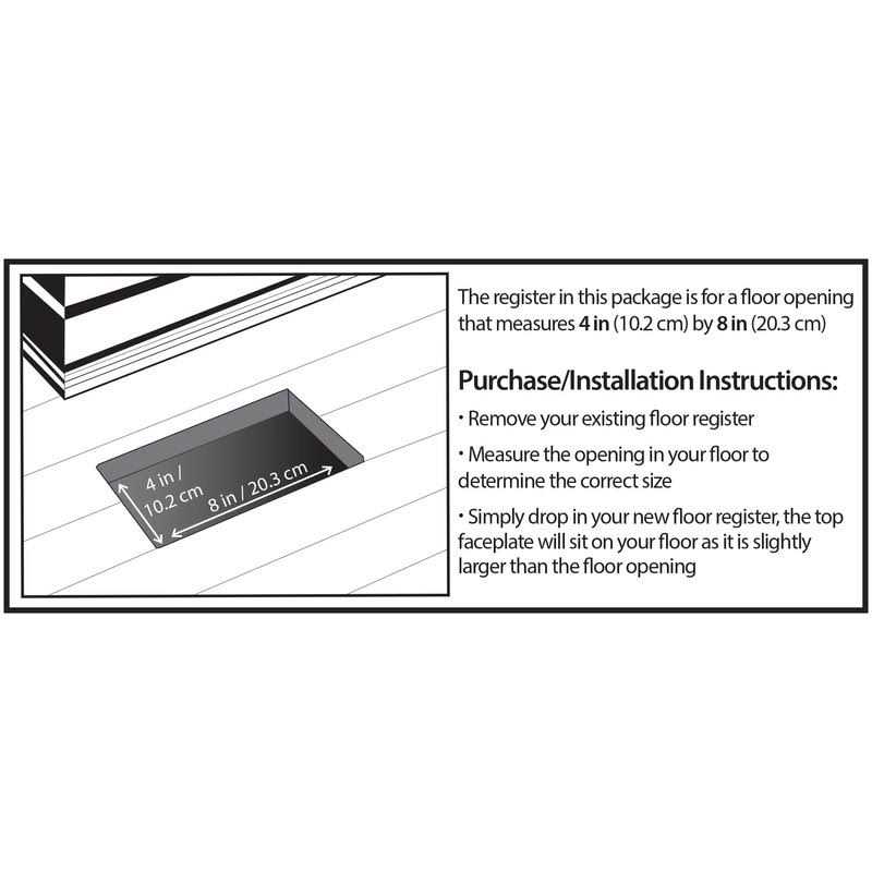 Decor Grates PL408ZIP-BLK-10 Louvered Plastic Floor Register - Image 3