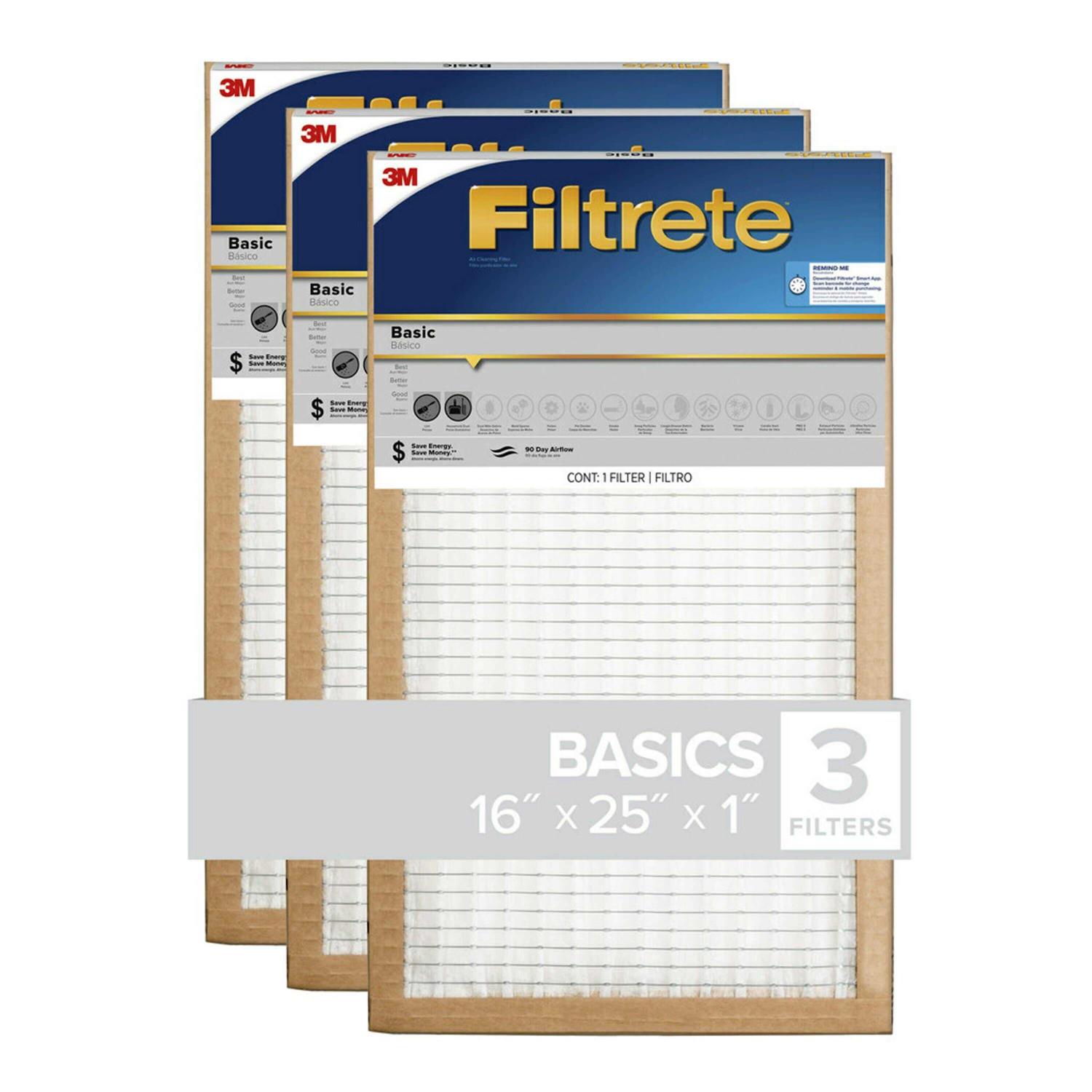 FBL01-3PK-H-4 Filtrete Basic Pleated Air Filter FBL01-3PK-4 - Image 4