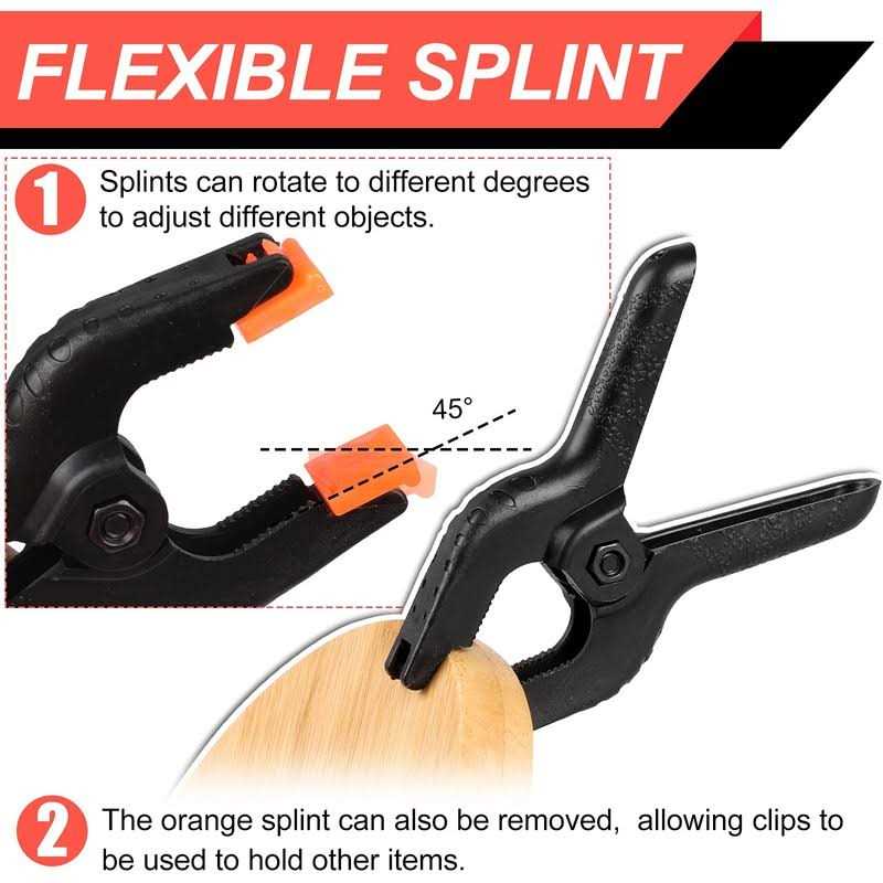 Romeda 12 Pack Plastic Spring Clamps 3.5inch Small Heavy Duty Clips for Crafts - Image 4