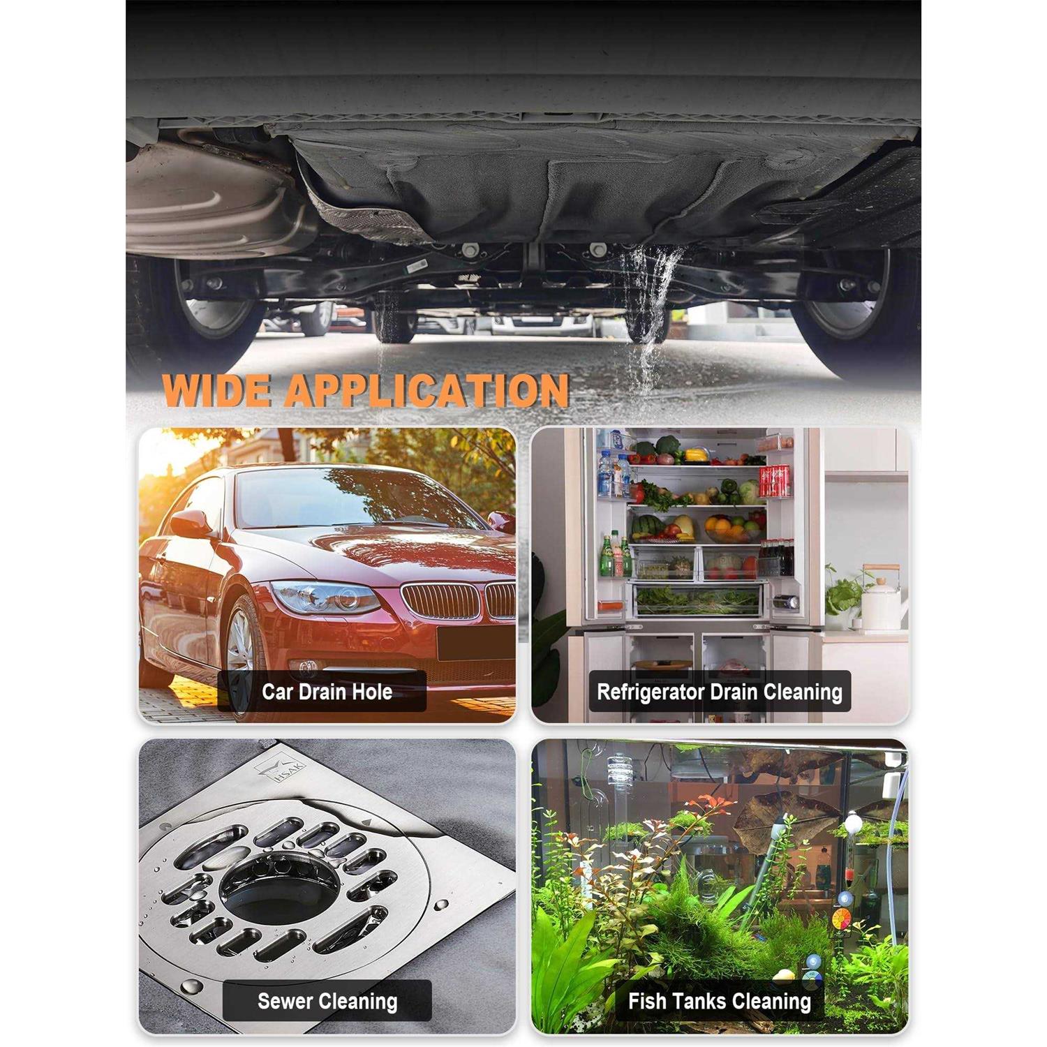 Evoultes Auto Sunroof Drain Cleaning Tool 78 Inch Flexible Drain Brush Long Pipe Cleaners for Car - Image 4