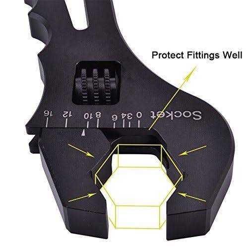 Evil Energy An Hose Fitting Adjustable Wrench Spanner Lightweight Aluminum 3an-16an Black - Image 4