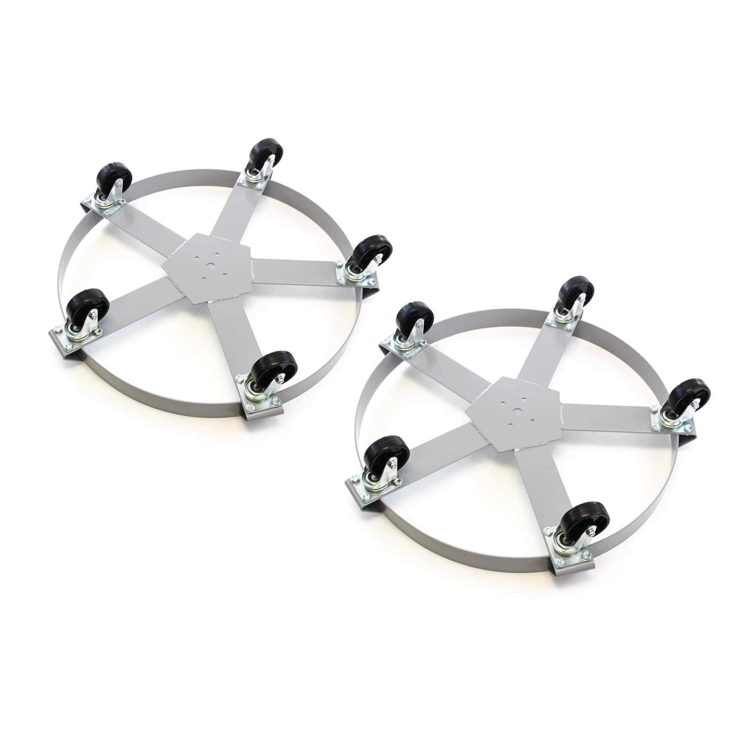 Extra Heavy Duty 55 Gallon Drum Dolly Dollies Swivel Casters Steel Frame Non Tip 1250 lbs 5 Wheel - Image 3