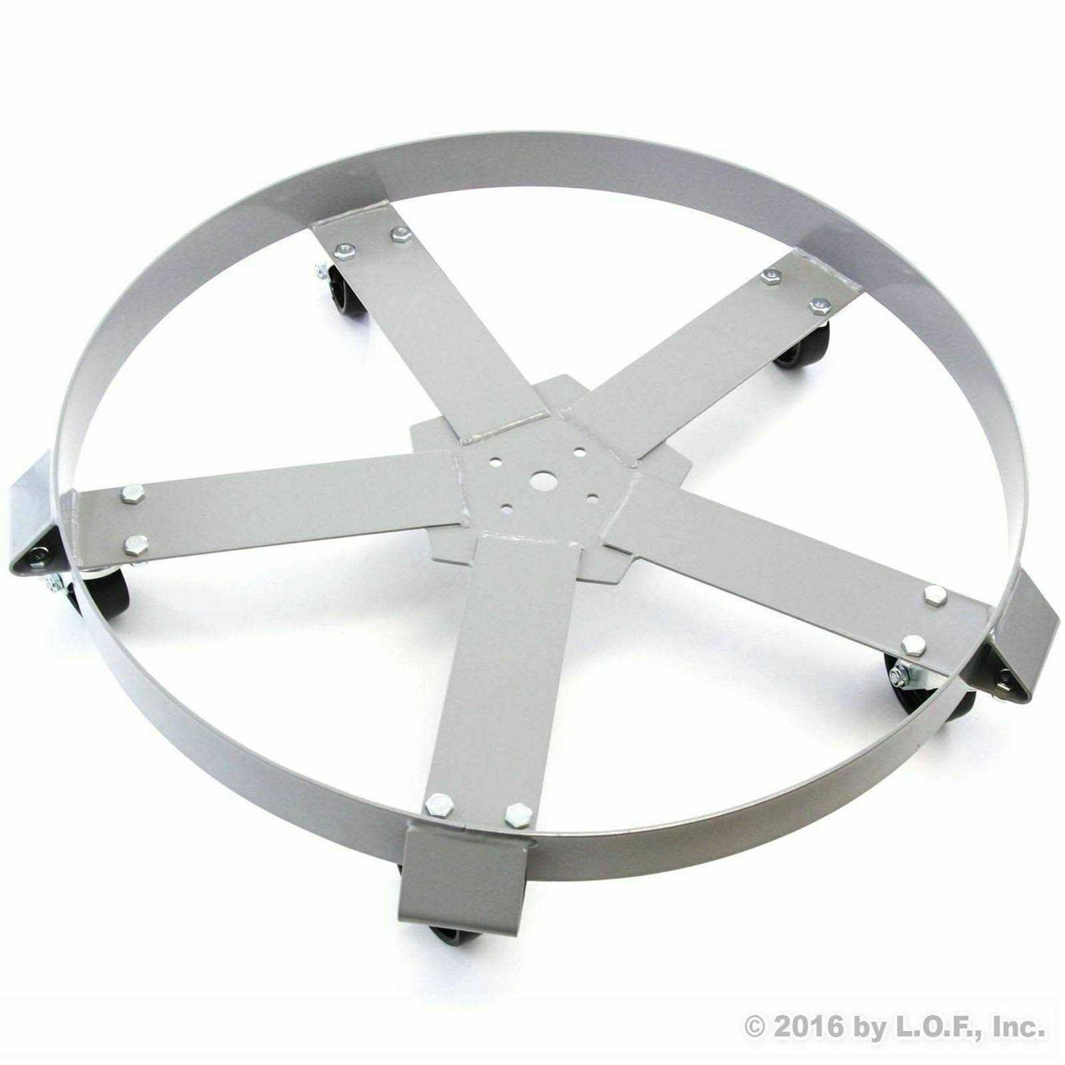 Extra Heavy Duty 55 Gallon Drum Dolly Dollies Swivel Casters Steel Frame Non Tip 1250 lbs 5 Wheel - Image 3
