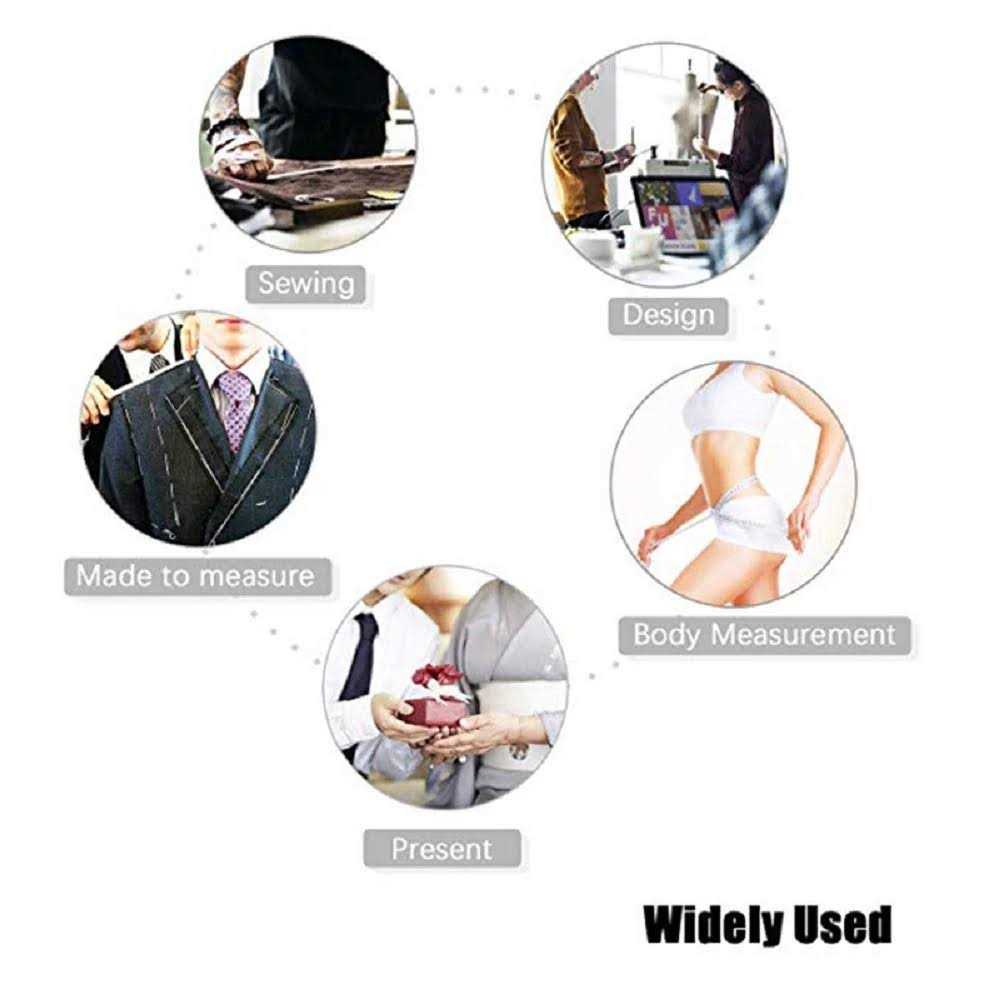 GDMINLO Soft Tape Measure Retractable Measuring for Body Fabric Sewing Tailor Cloth Knitting Craft Weight Loss Measurements Retractable Black Dual S - Image 2