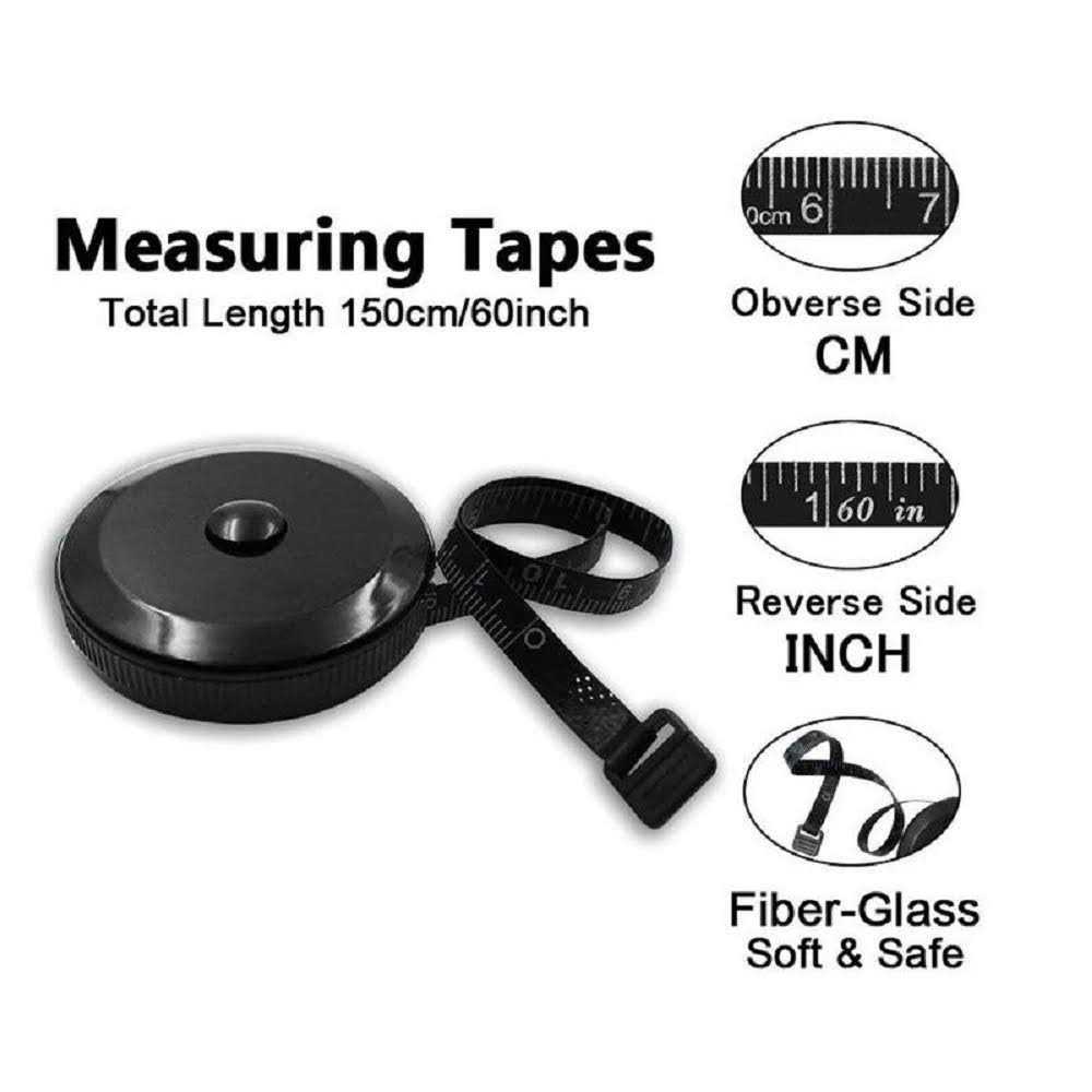 GDMINLO Soft Tape Measure Retractable Measuring for Body Fabric Sewing Tailor Cloth Knitting Craft Weight Loss Measurements Retractable Black Dual S - Image 5