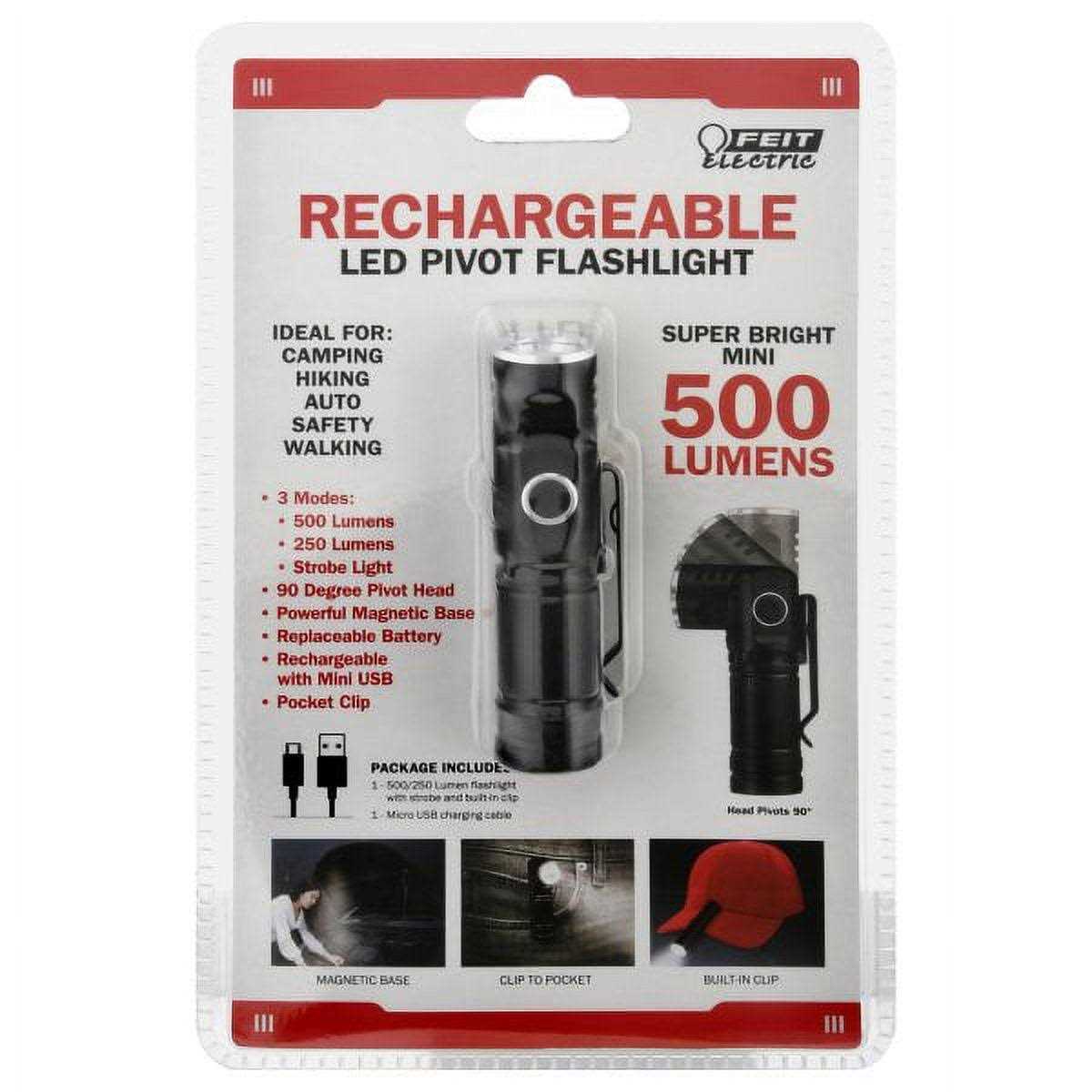 Feit Electric Rechargeable LED Pivot Flashlight 500 Lumens - Image 5