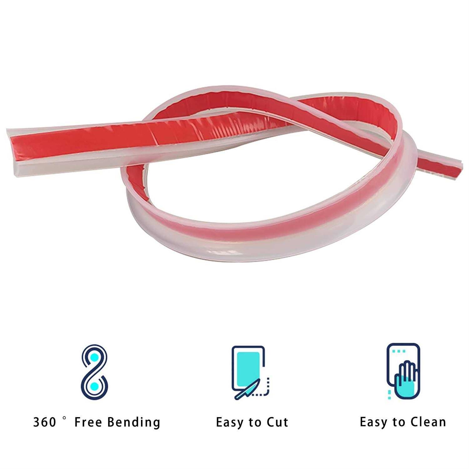 118 inch Water Guard for Kitchen Sink,Silicone Rubber Kitchen Splash Guard, Corner Water Retaining Dam Strip for Countertop,Shower, Bathroom,Self - Image 5