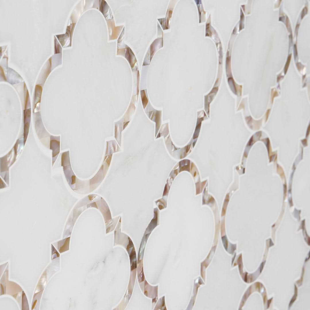 Ivy Hill Tile Veil Diana White 13.8 in. x 13.8 in. Polished Marble Mosaic Tile - Image 3