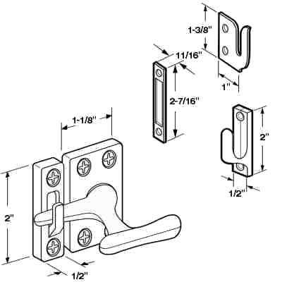 Defender Security U 9935 Casement Window Latch Lock, Brass Plated Finish 2 inch, Gold - Image 3