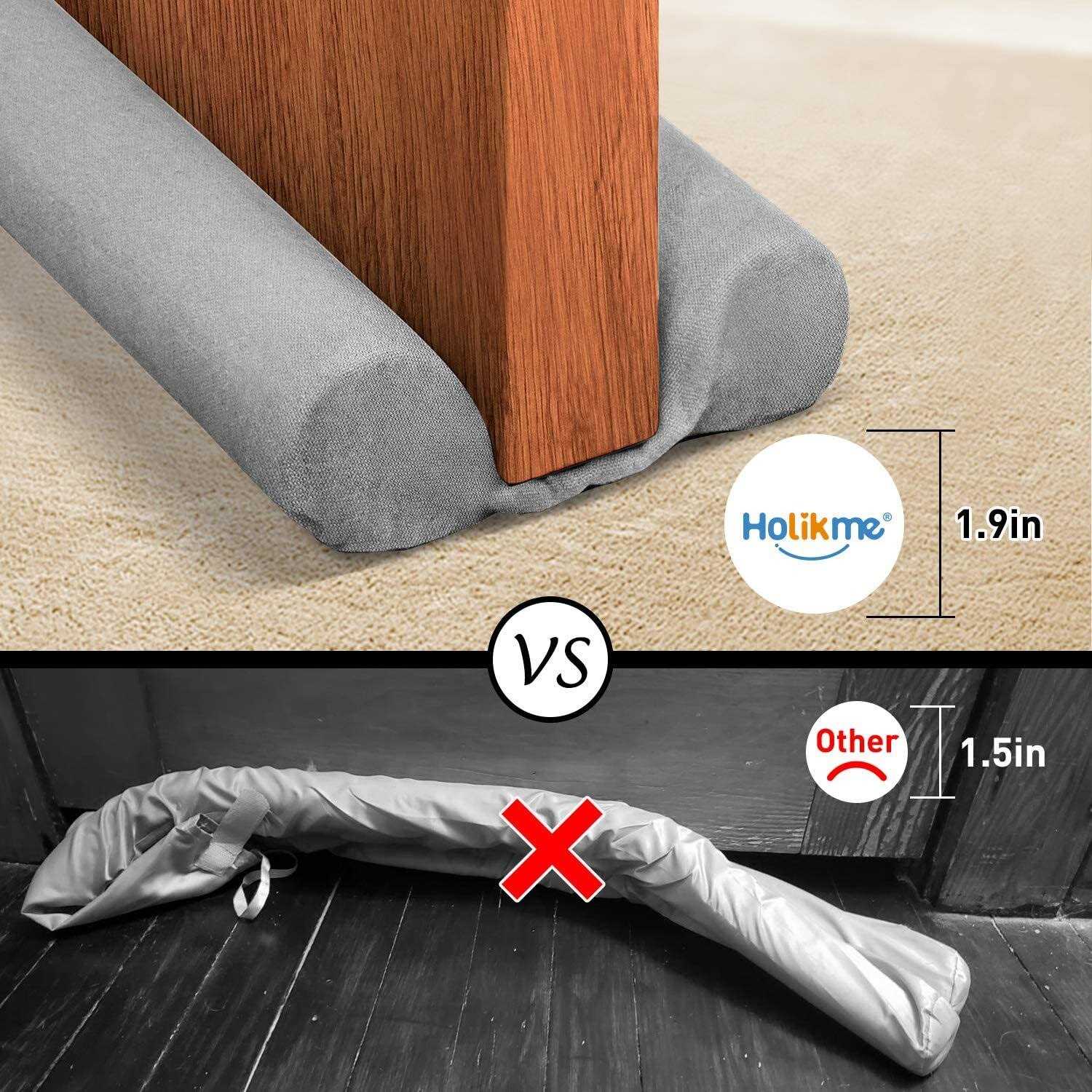 Holikme Twin Door Draft Stopper Weather Stripping Window Breeze Blocker Adjustable Door Sweeps - Image 2