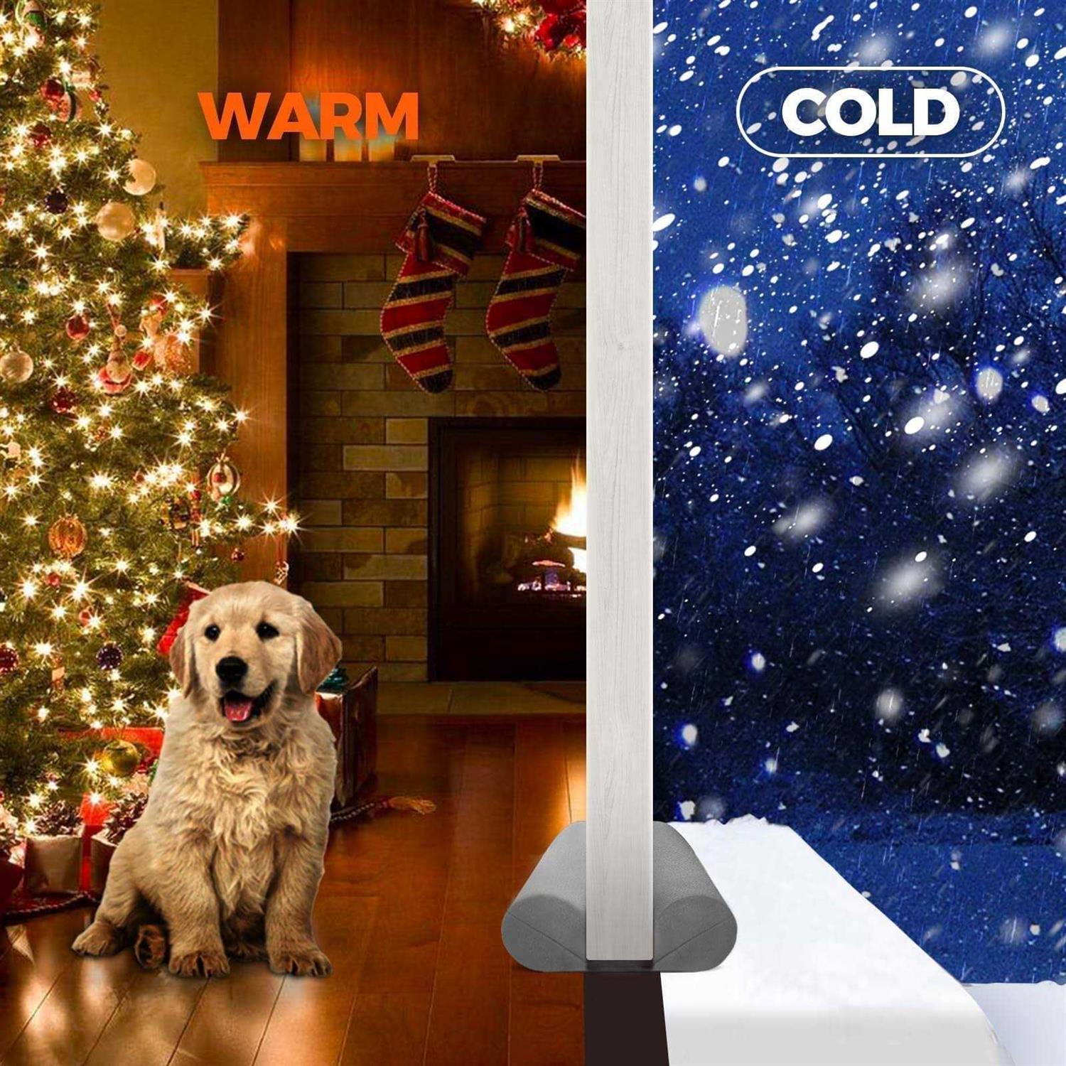 Holikme Twin Door Draft Stopper Weather Stripping Window Breeze Blocker Adjustable Door Sweeps - Image 3