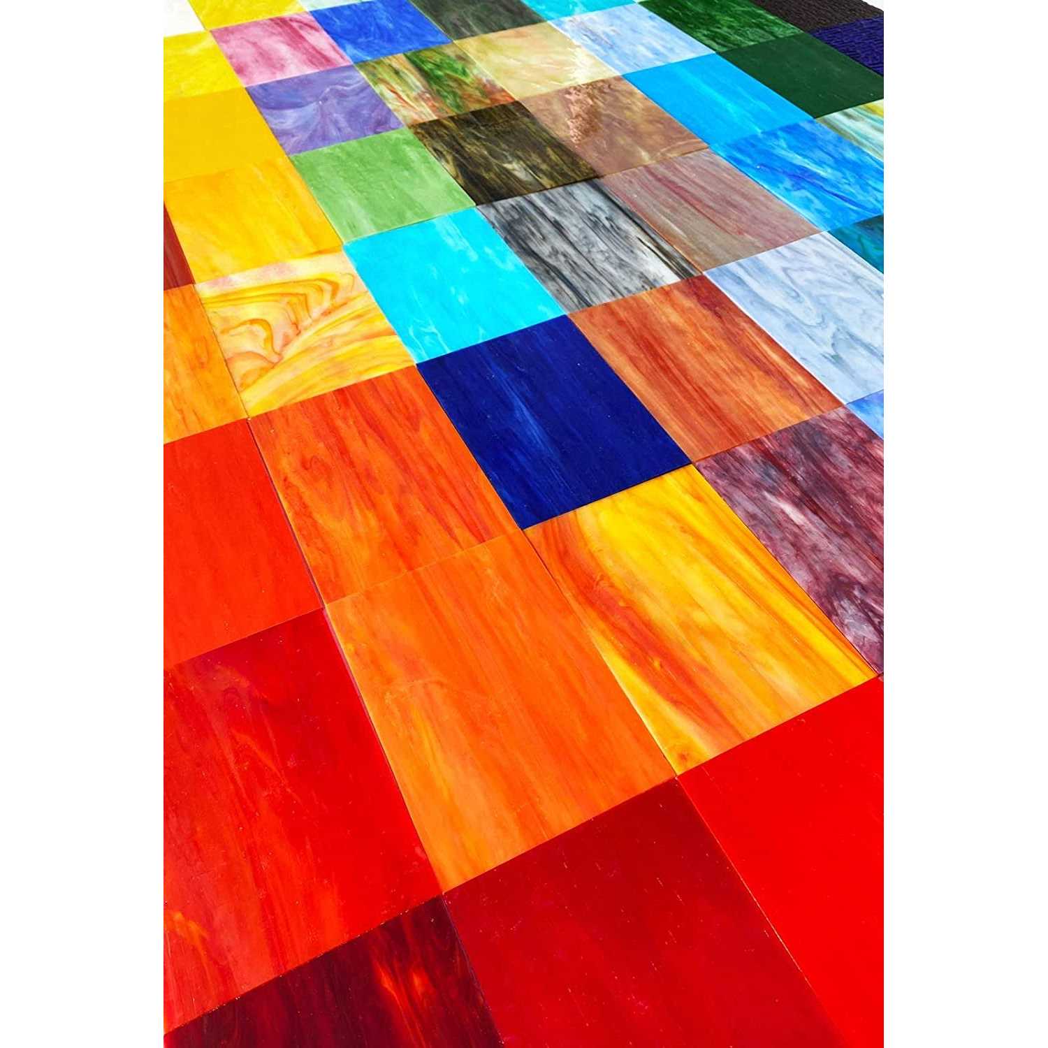 Paljolly 9 Pack Stained Glass Sheets, 4 x 6 inch Mosaic Glass Stained Glass Supplies and Projects - Image 2