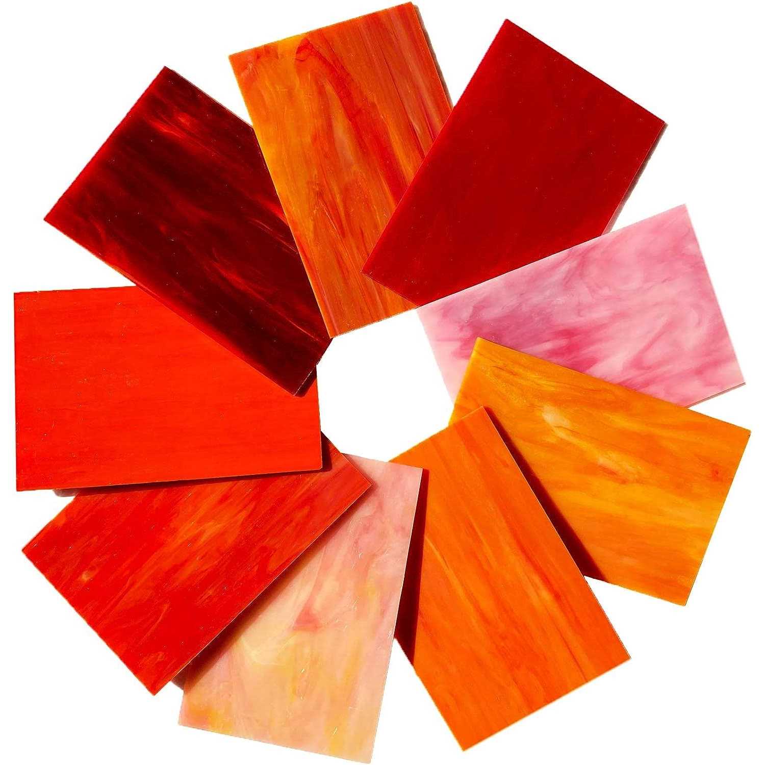 Paljolly 9 Pack Stained Glass Sheets, 4 x 6 inch Mosaic Glass Stained Glass Supplies and Projects - Image 5