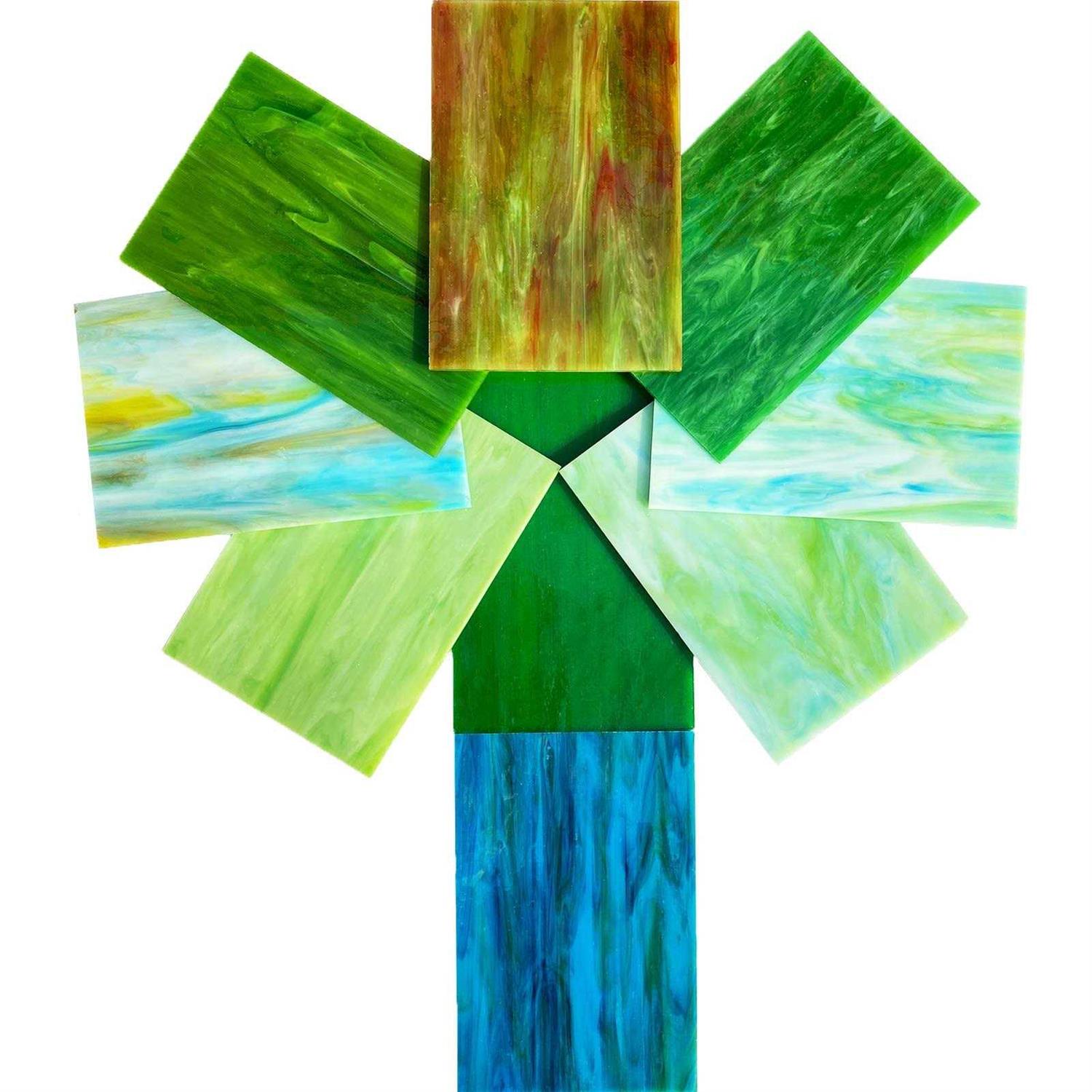Paljolly 9 Pack Stained Glass Sheets, 4 x 6 inch Mosaic Glass Stained Glass Supplies and Projects - Image 5