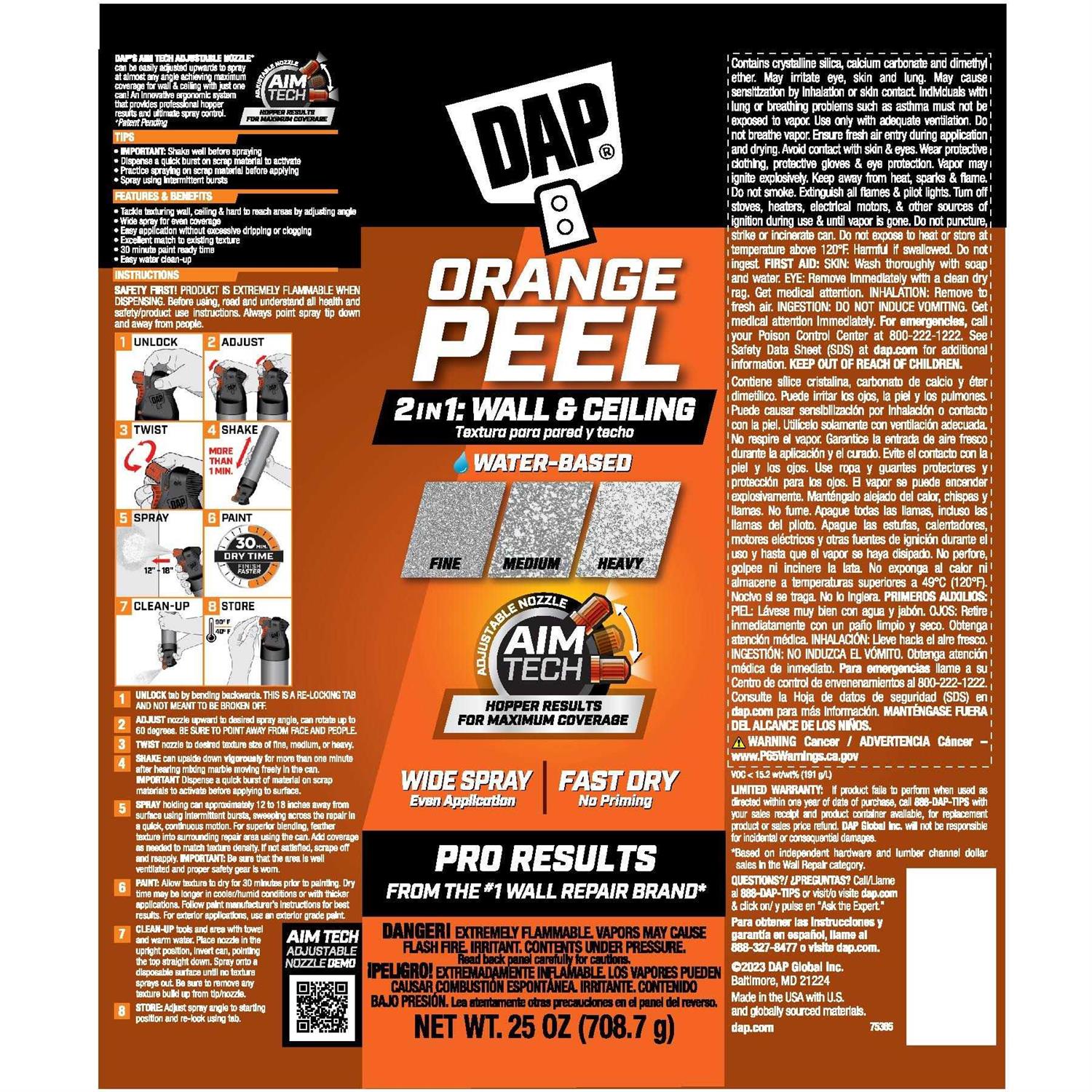 DAP Orange Peel Spray Texture White 25 oz - Image 5