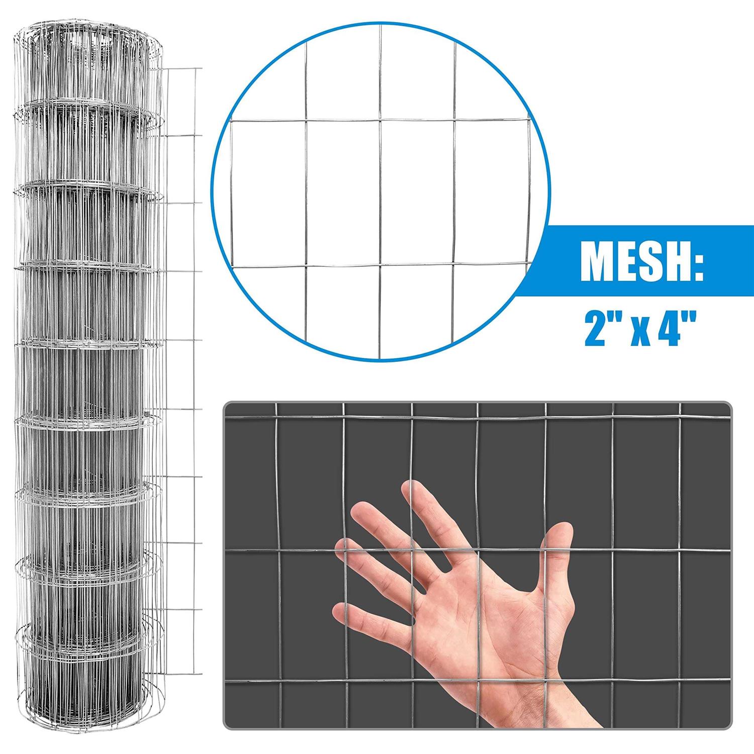 Fencer Wire 14 Gauge Galvanized Welded Wire Mesh Size 2 Inch By 4 Inch - Image 3