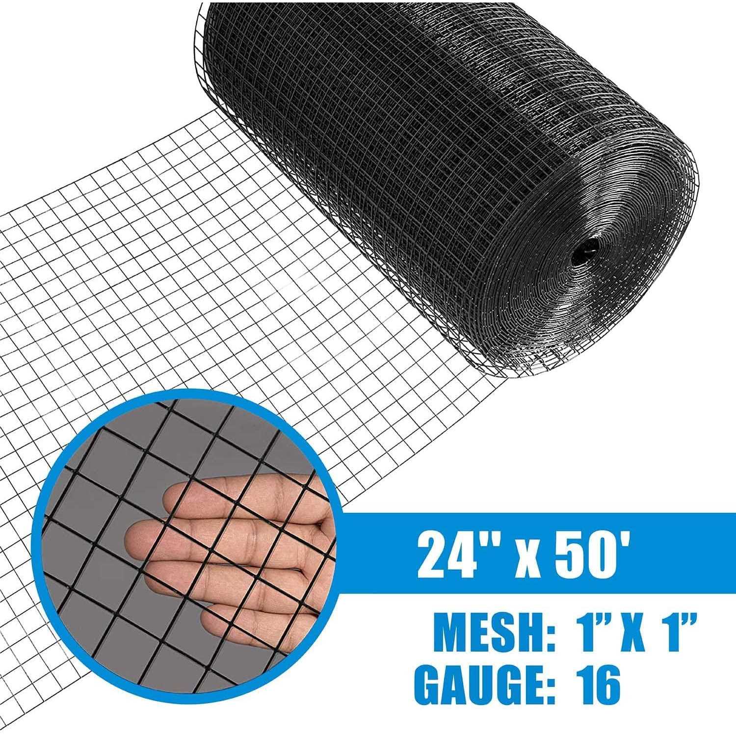 Fencer Wire 16 Gauge Black Vinyl Coated Welded Wire Mesh Size by 1 inch - Image 4