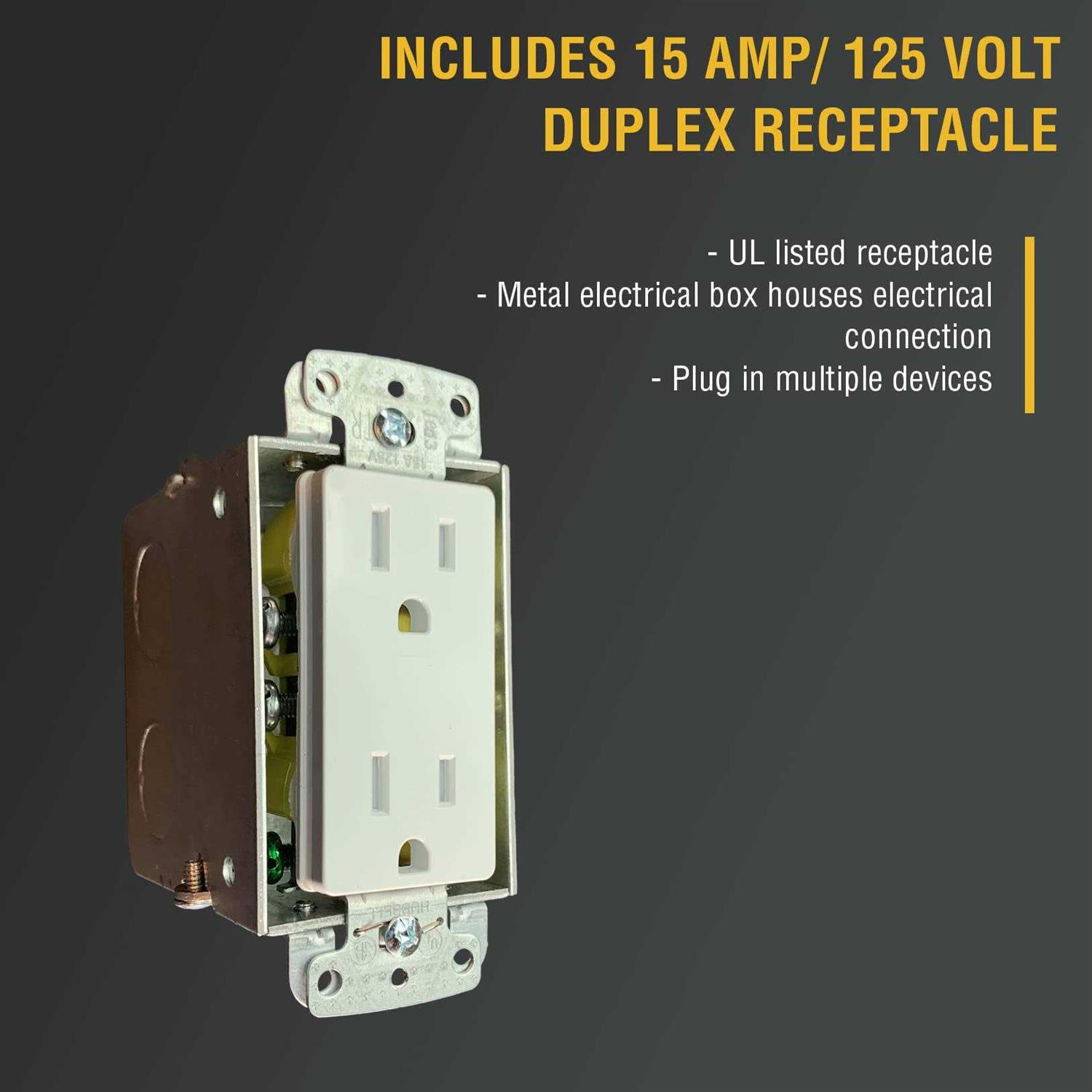 DataComm Electronics 45-8011-1P Connected Media Box with Power Receptacle - Image 3