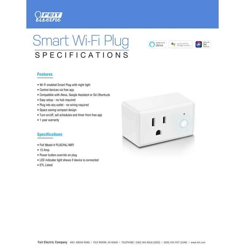 Feit Electric Smart White Plug with Night Light PLUG/NL/WIFI - Image 3