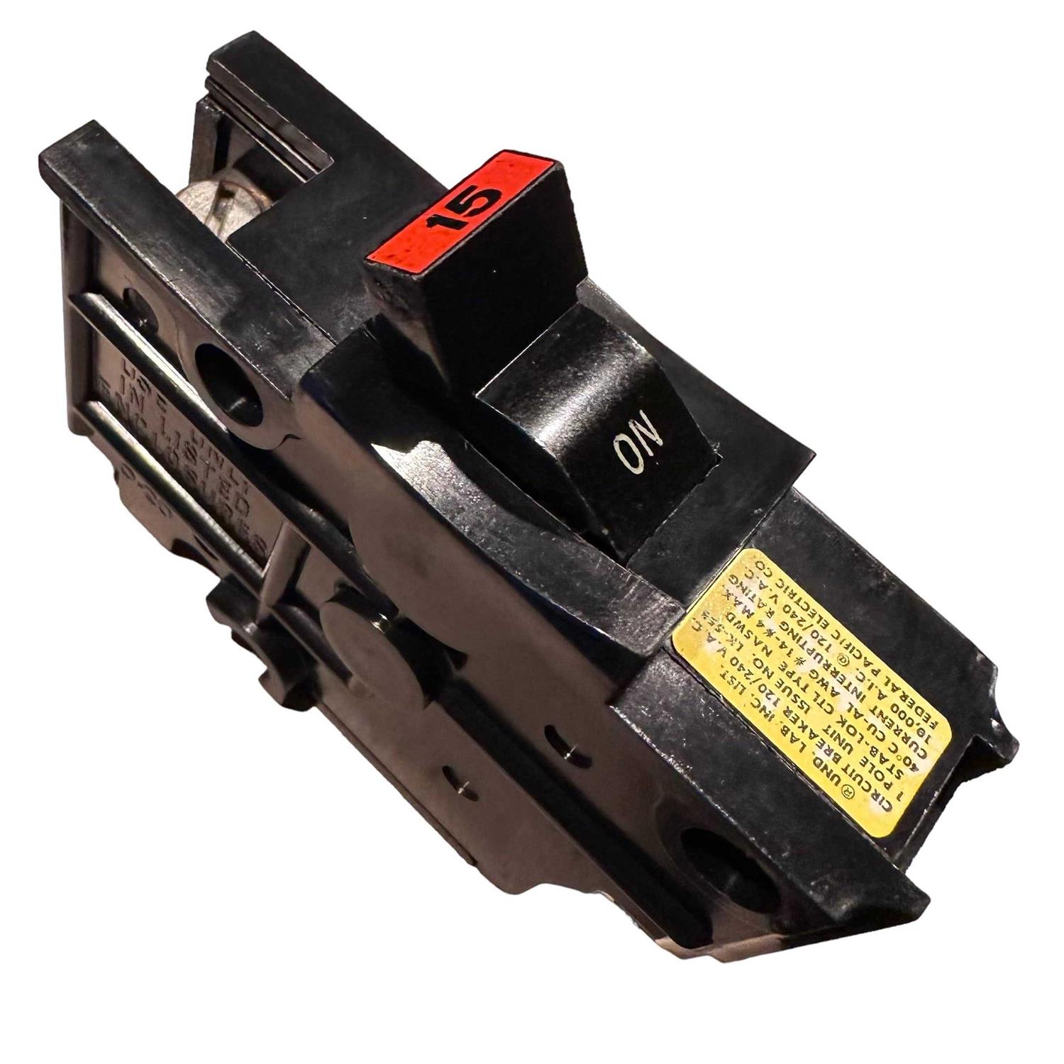 1- FEDERAL PACIFIC FPE NA115 15A 120V 1P thick style 15AMP STAB-LOK NA15 RED OR BLACK HANDLE - Image 4