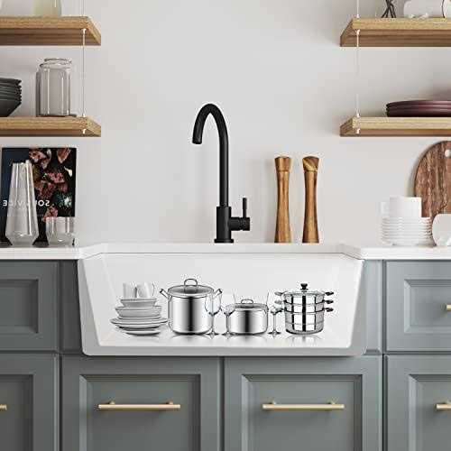 DeerValley Farmhouse Ceramic Single Bowl Kitchen Sink with Apron Front DV-1K116 - Image 3