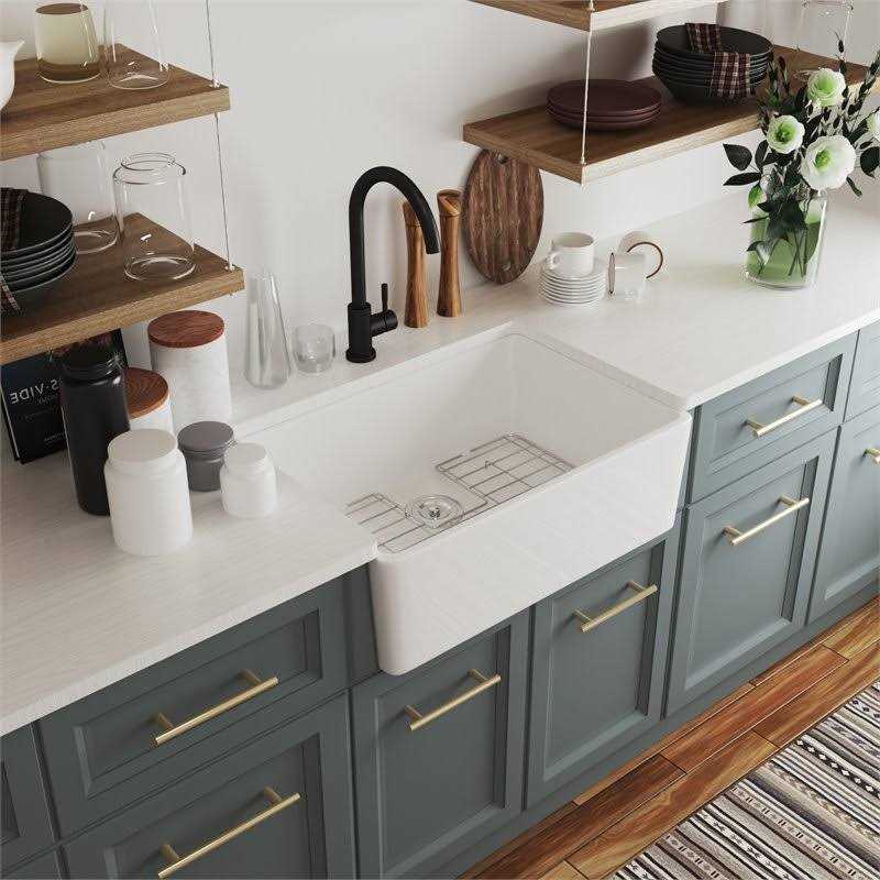 DeerValley Farmhouse Ceramic Single Bowl Kitchen Sink with Apron Front DV-1K116 - Image 5