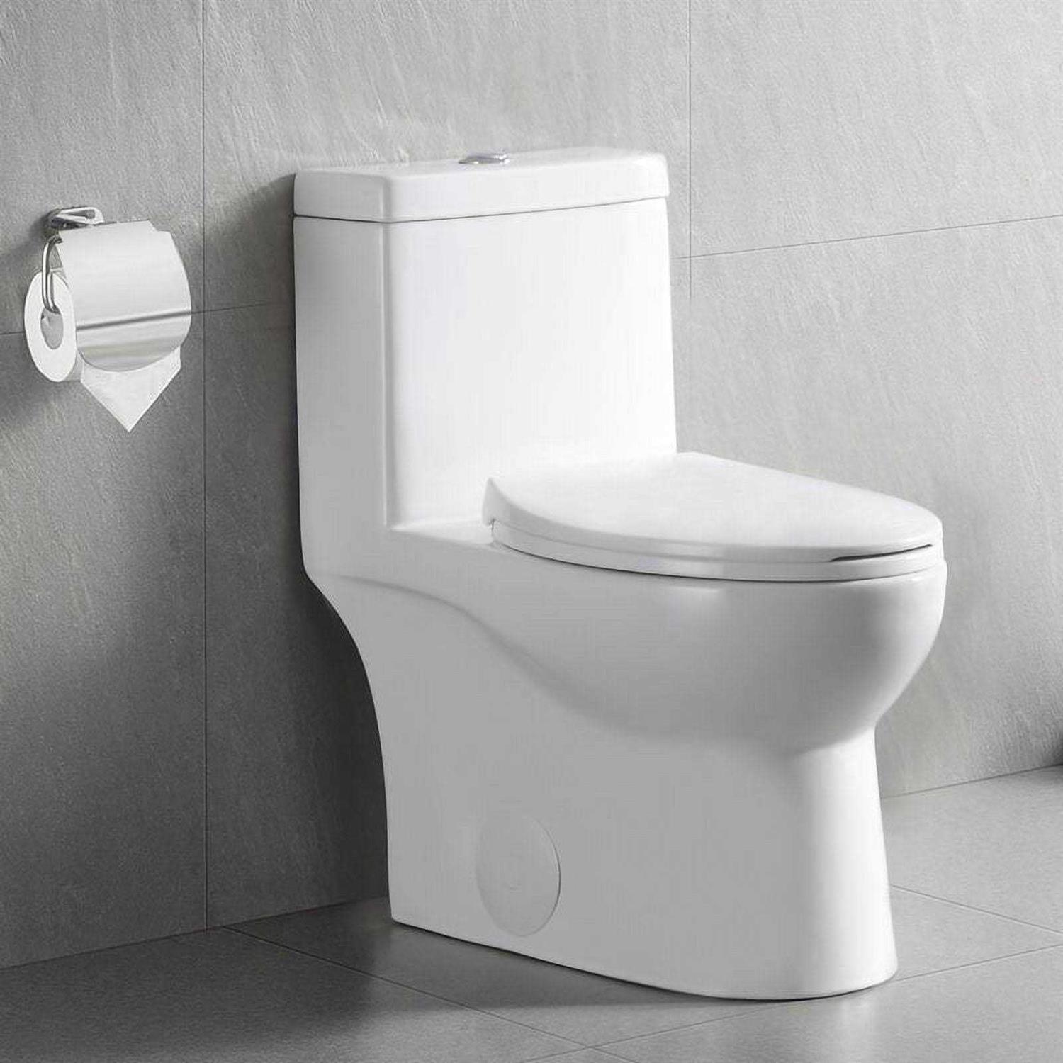 Deervalley DV-1F52816 Ally Dual-Flush Elongated One-Piece Toilet with Glazed Surface - Image 3