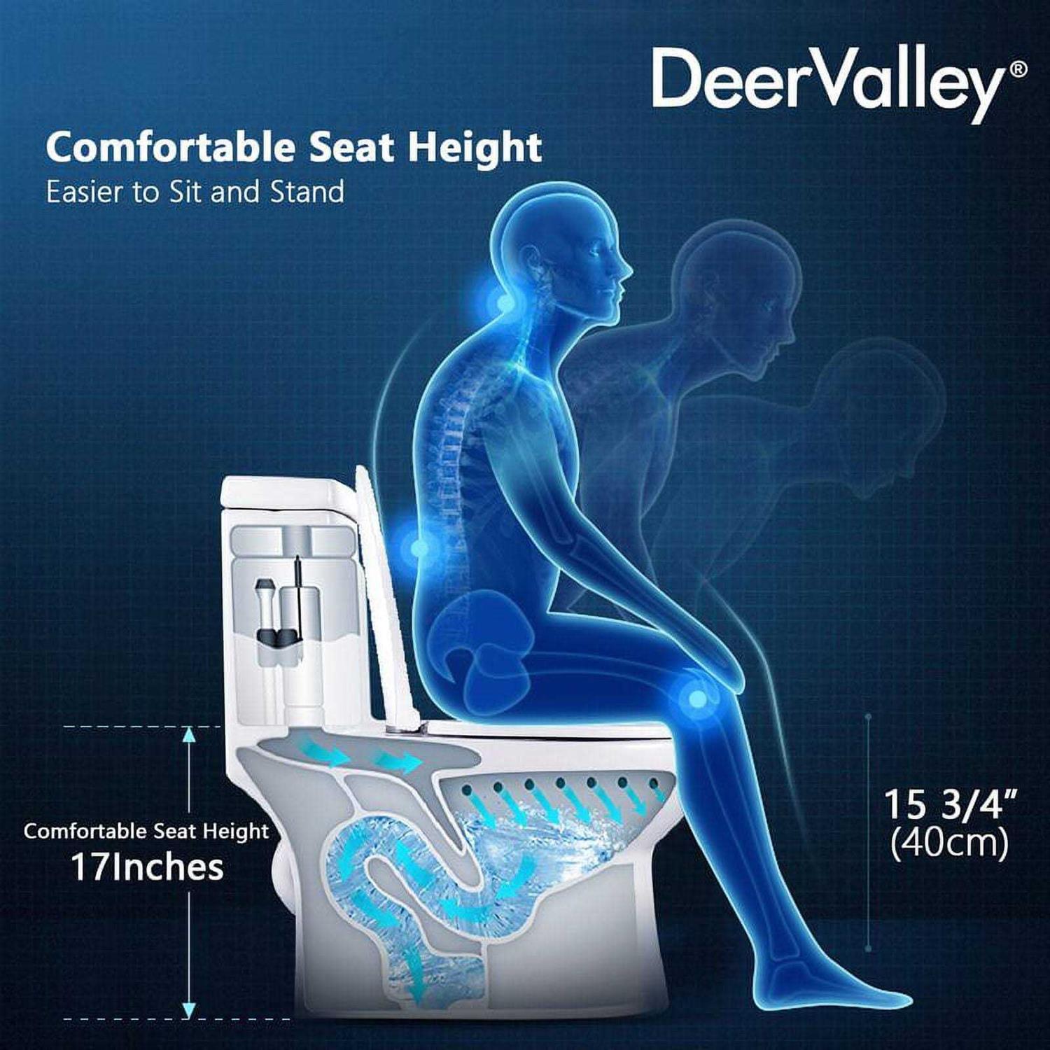 Deervalley DV-1F52816 Ally Dual-Flush Elongated One-Piece Toilet with Glazed Surface - Image 4