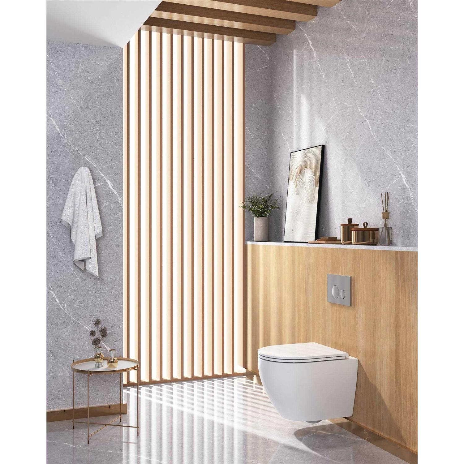 DeerValley Liberty 1-Piece 0.8/1.28 GPF Dual Flush Elongated Wall Hung Toilets - Image 3