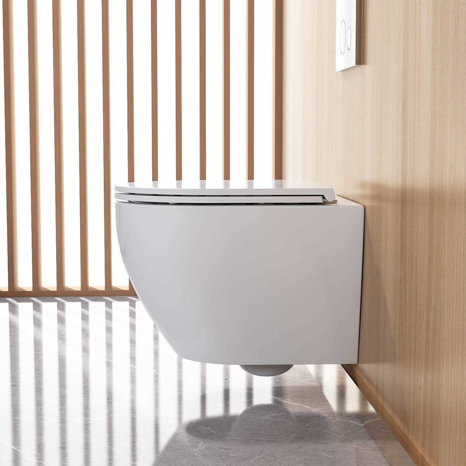 DeerValley Liberty 1-Piece 0.8/1.28 GPF Dual Flush Elongated Wall Hung Toilets - Image 4