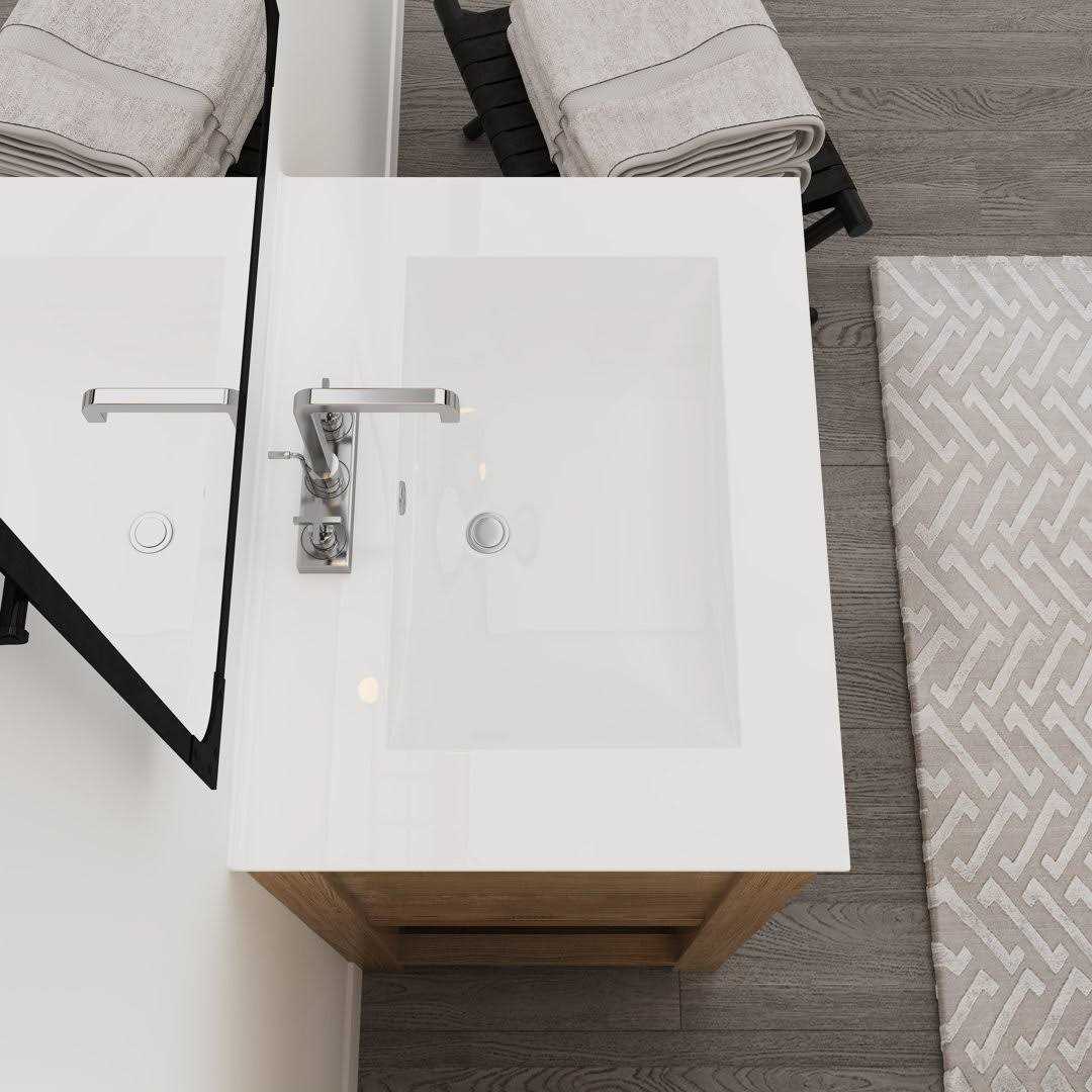 Meje 24x18 inch Drop In Rectanglar 3 Holes Bathroom Sink - Image 4