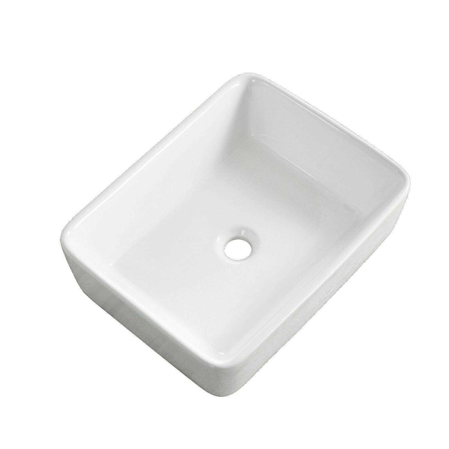 DeerValley Ally 19 Ceramic Rectangular Bathroom Sink Vessel Sink Sink Finish DV-1V031 - Image 4