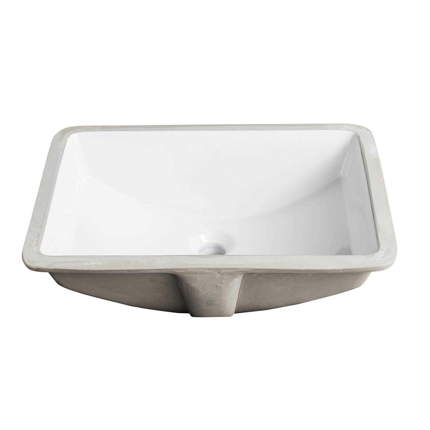 DeerValley DV-1U0086 Ally Rectangular 21'' X 15'' Vitreous China Undermount Bathroom Sink with Overflow Sink Finish - Image 3
