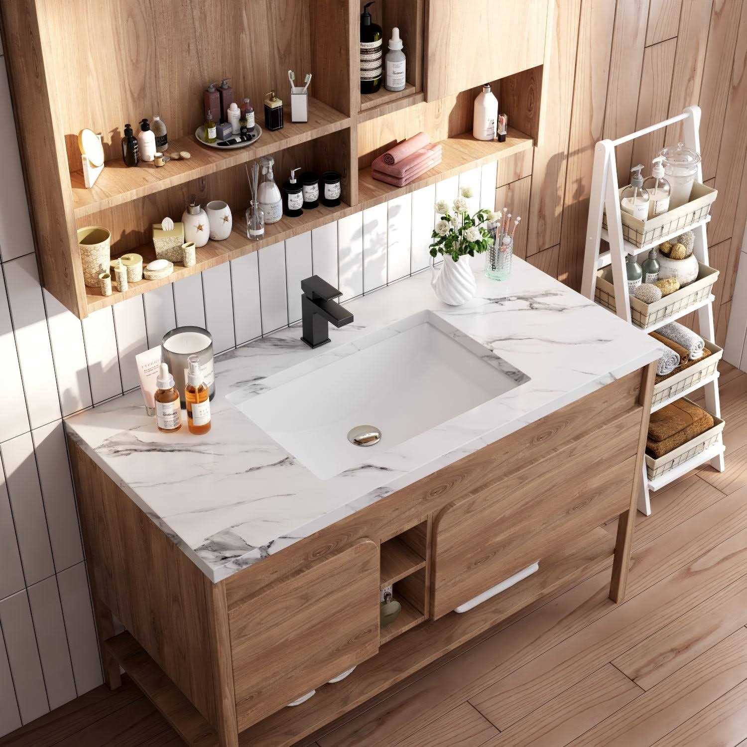 DeerValley DV-1U0086 Ally Rectangular 21'' X 15'' Vitreous China Undermount Bathroom Sink with Overflow Sink Finish - Image 5