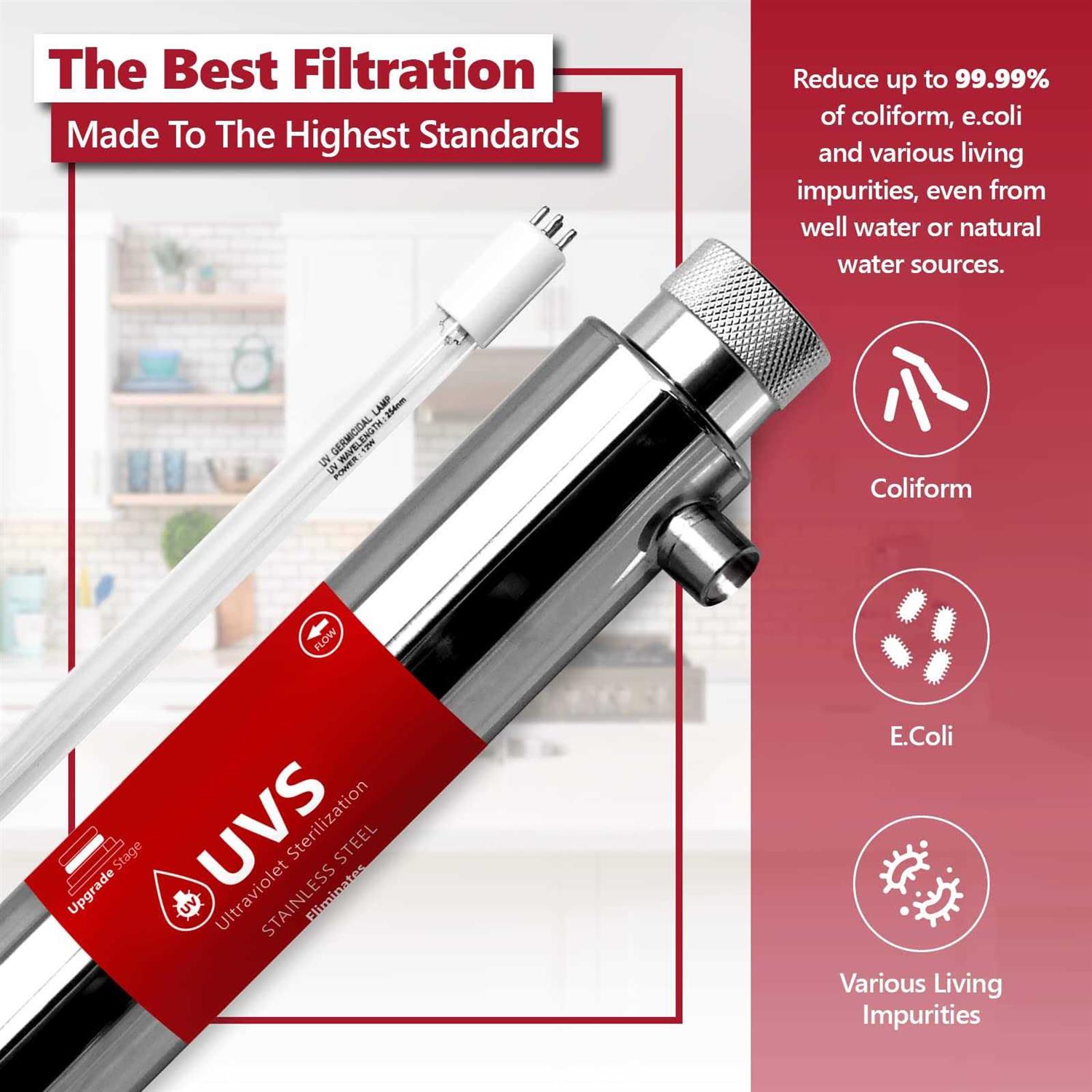 Express Water UV Water Filter Replacement UV Water System 12 inch UV Light Housing with 10 inch Bulb - Image 3