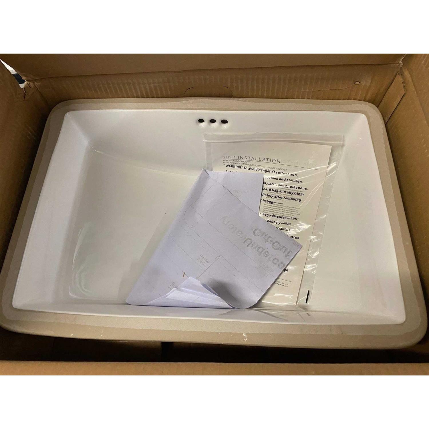 18 Myers Rectangular Porcelain Undermount Bathroom Sink Signature Hardware 447961 - Image 4