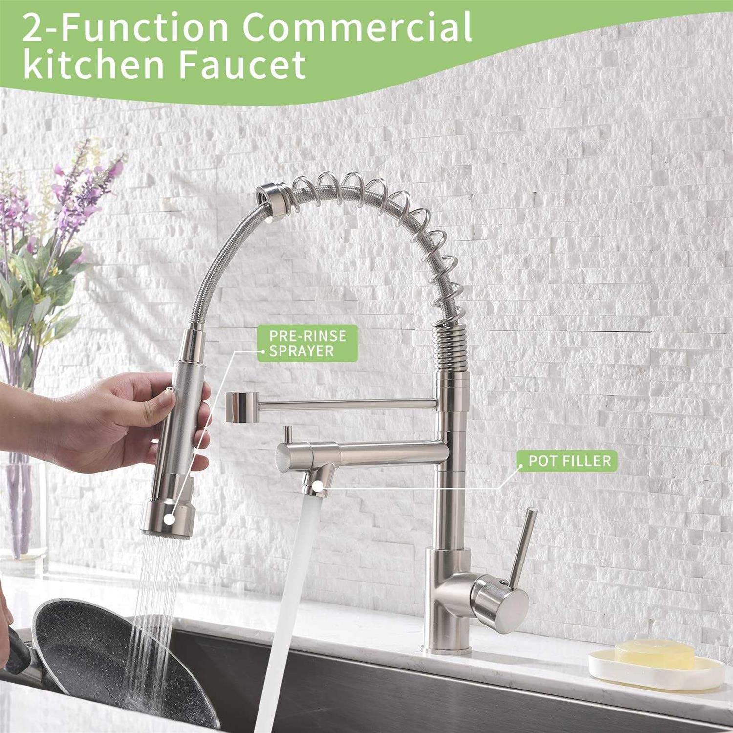 Aimadi Contemporary Kitchen Sink Faucet Single Handle Stainless Steel Kitchen Faucets with Pull Down Sprayer - Image 4