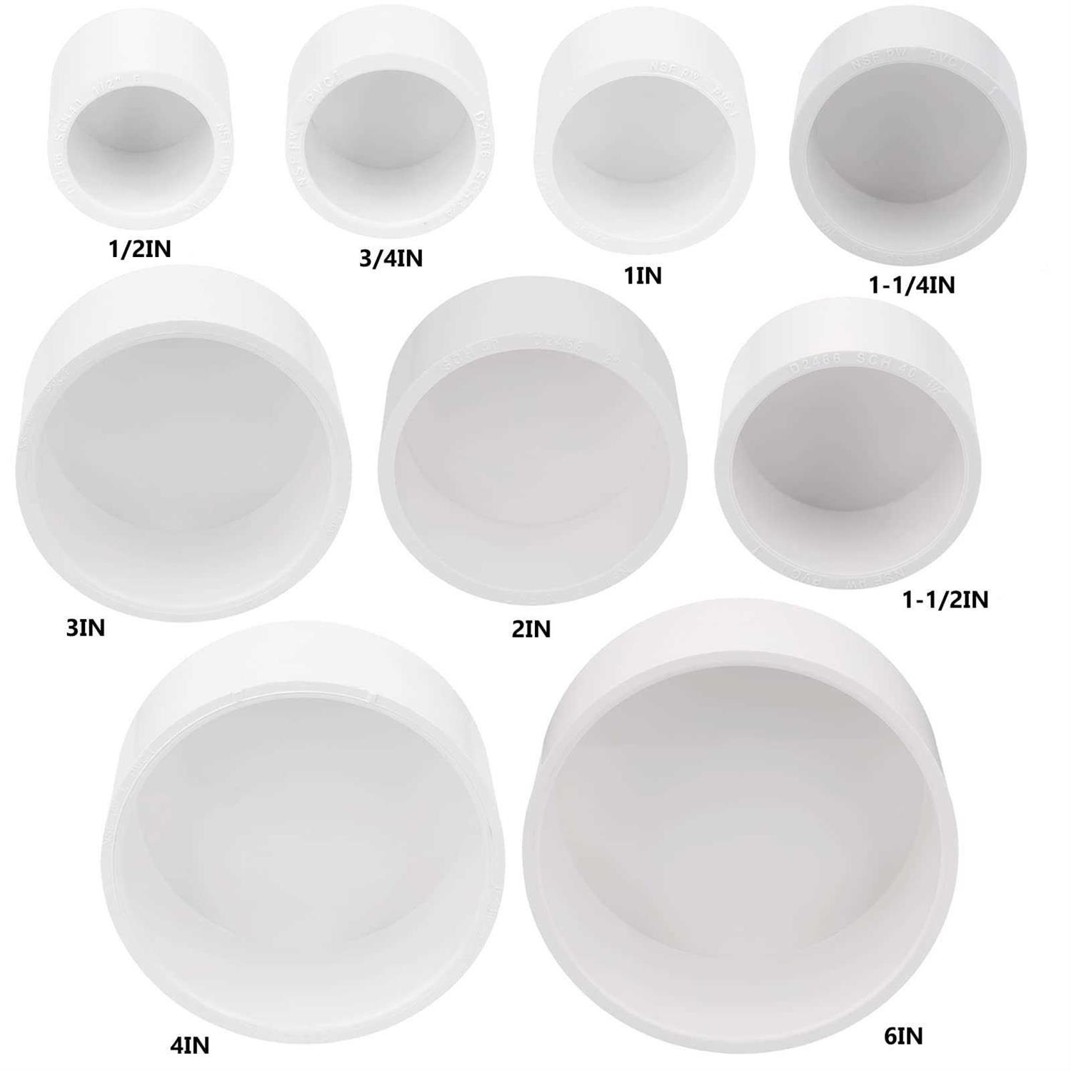 Lswteiz 6 Pvc Pipe End Cap Fitting Schedule 40 Furniture Grade Pvc Pipe End Cap Plug Adapter - Image 4