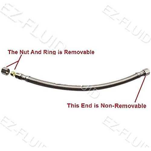 Ez-fluid Plumbing 3/8 Male Compression To 3/8-Inch Female Comp. Stainless Steel Braided Faucet Connector Line Extension - Image 4